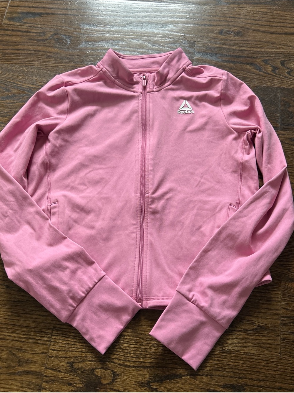 Reebok Girls Light Pink Full-Zip Athletic Jacket